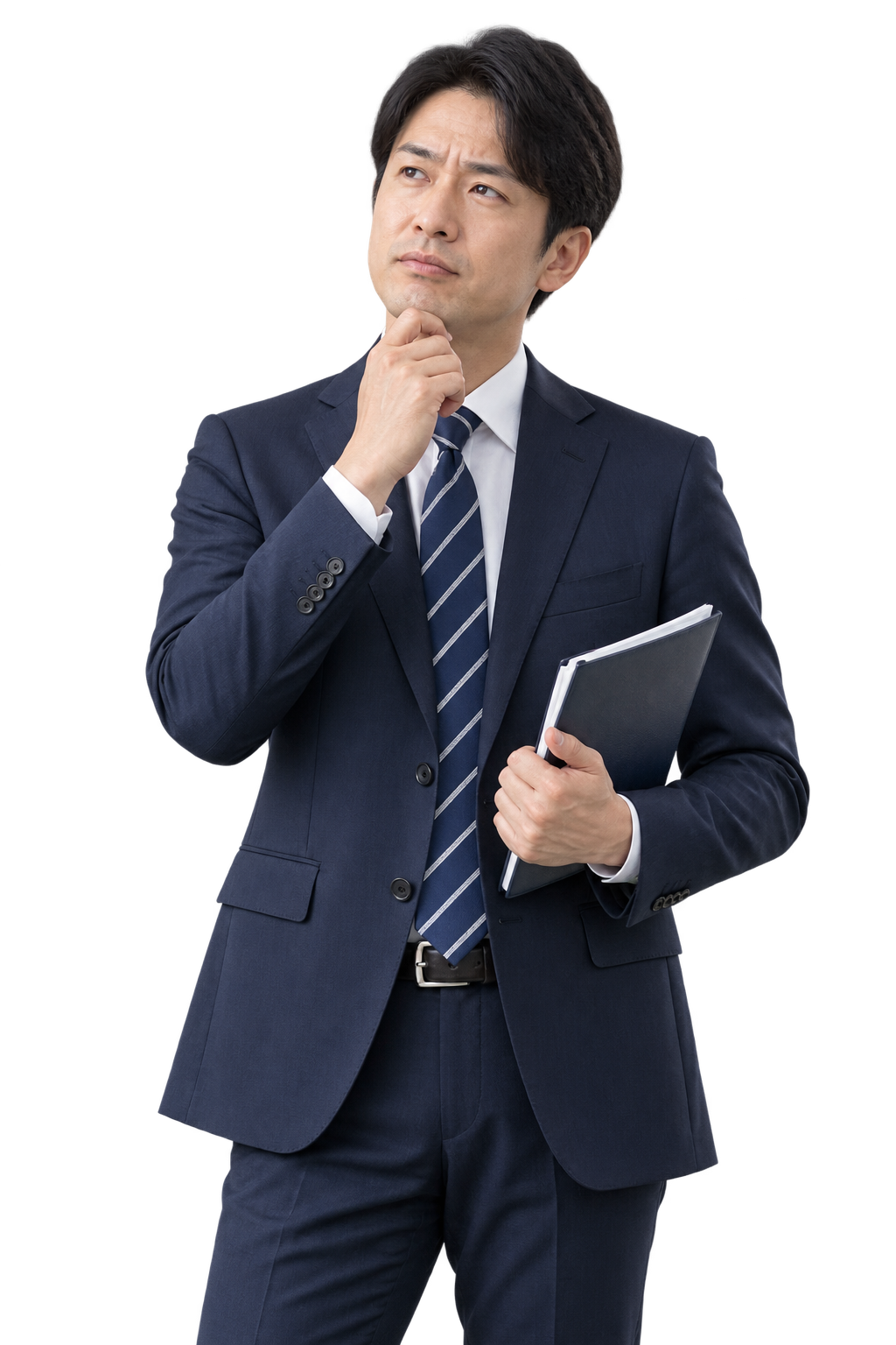 英語での対応に悩みながら仕事を考える社員